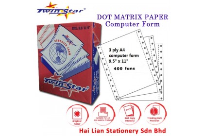Twin Star A4 NCR Computer Form 3 ply Twin Star A4 NCR Computer Form 3 ply